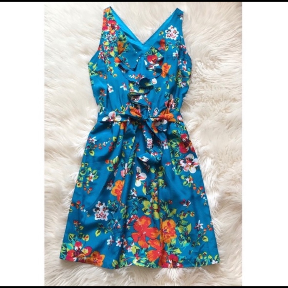 Express Floral & Blue Dress